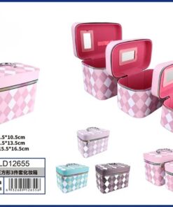 SET DE ESTUCHE PARA COSMÉTICOS CUADRADO 1UND (3PCS) / HLD12655