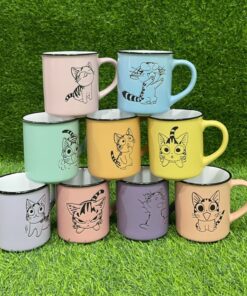 JARRA CERÁMICA DE COLOR LISO Y DISEÑO GATO 1UND / 51110-519