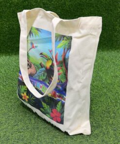 Alternative view of BOLSA TELA CON LETRA PURA VIDA DISEÑO TUCÁN Y PEREZOSO 40*35CM 1UND / 90438-79
