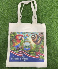 BOLSA TELA CON LETRA PURA VIDA DISEÑO ESCUDO DE C.R. / PEREZOSO / PERICO 40*35CM 1UND / 90438-82