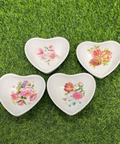 TACITA PARA SALSA MELAMINA DE CORAZÓN CON FLOR 1UND / 90121-137