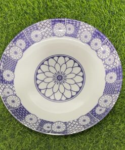 PLATO MELAMINA DE FLOR CON COLOR AZUL REDONDO 1UND / 90161-117