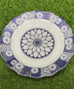 PLATO MELAMINA DE FLOR CON COLOR AZUL REDONDO 1UND / 90161-118