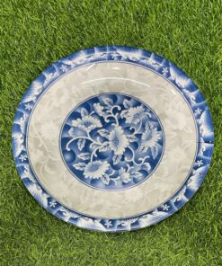PLATO MELAMINA DE FLOR CON COLOR AZUL REDONDO 1UND / 90161-119