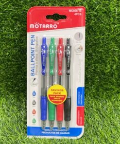 SET DE LAPICEROS DE COLOR NEGRO/ROJO/AZUL/VERDE 1.0MM 1UND (4PCS) / MC008-10