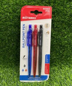 SET DE LAPICEROS NEGRO+ROJO+AZUL 1.0MM 1UND (3PCS) / MC026-3